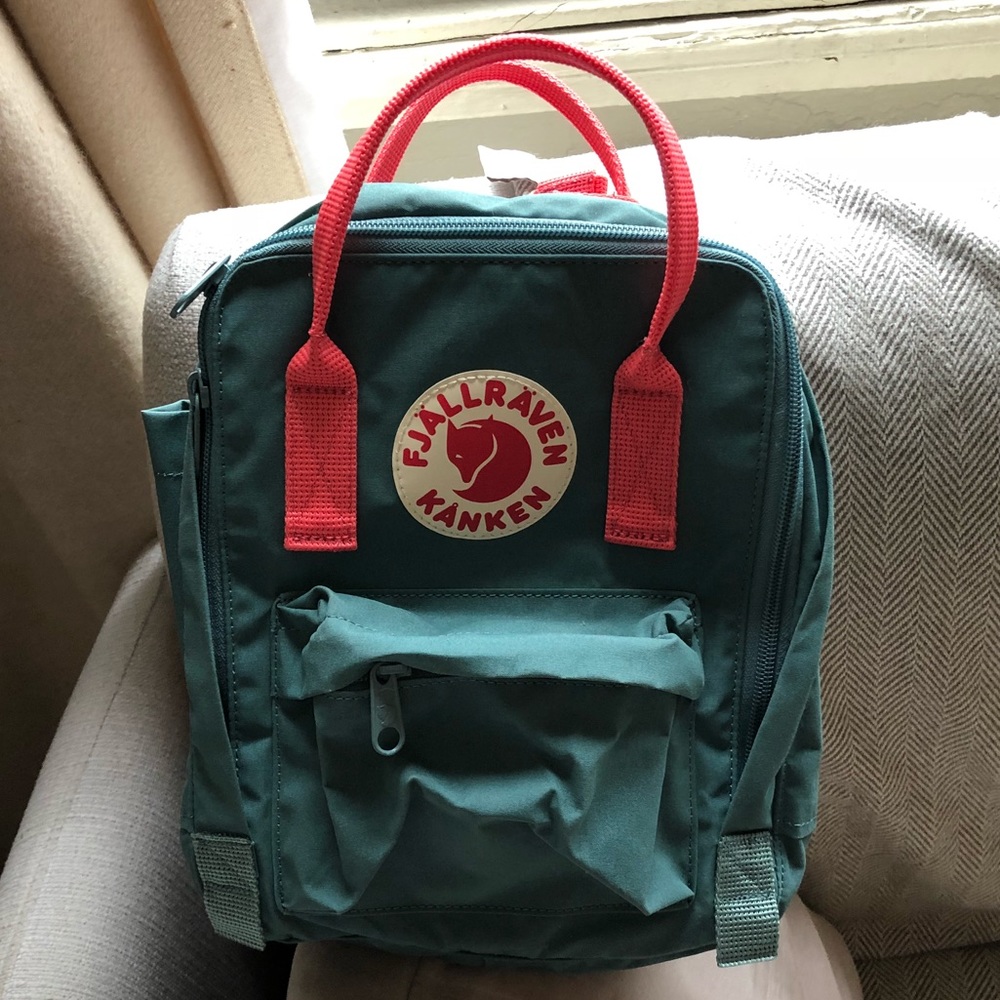 Teal fjallraven mini kånken, NEVER WORN